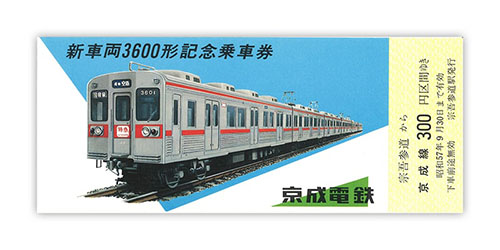 1982年（昭和57年）　新車両3600形記念乗車券